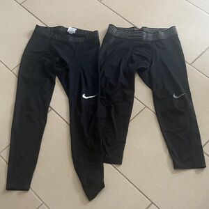 Nike Dri Fit 2 pk Leggings with Gray and White Accents Men’s L athleisure comfy